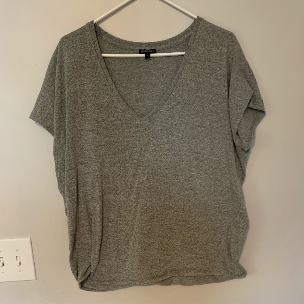 Express gray V-neck